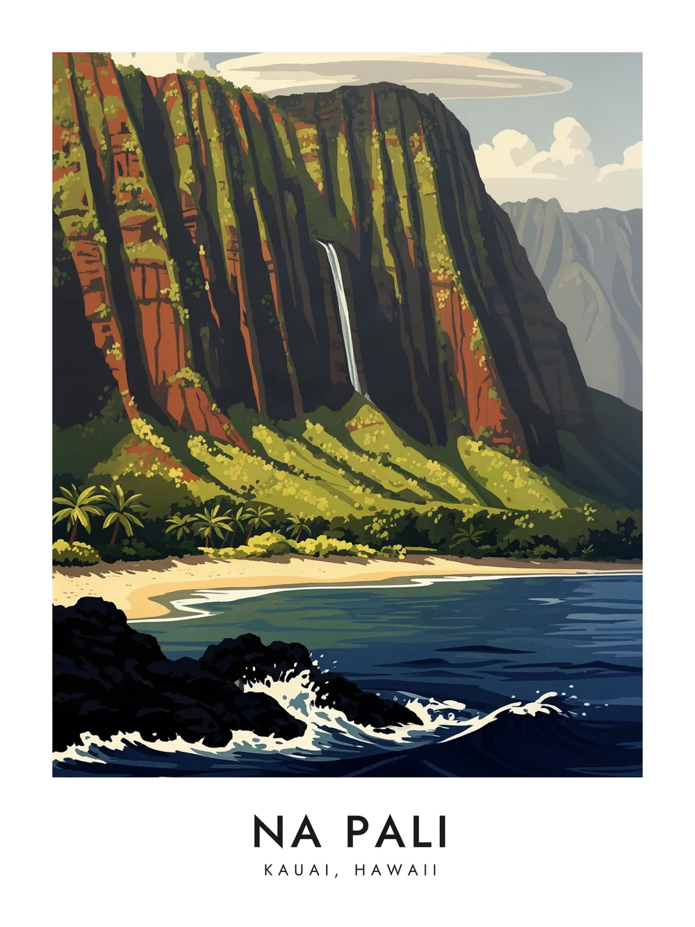 Na Pali poster, 18 x 24"