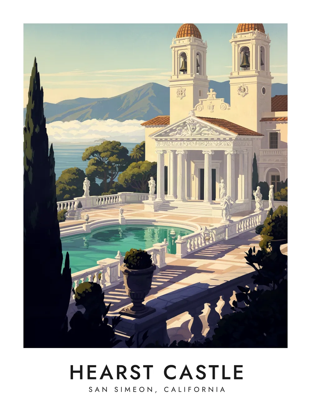 Hearst Castle poster, 18 x 24"