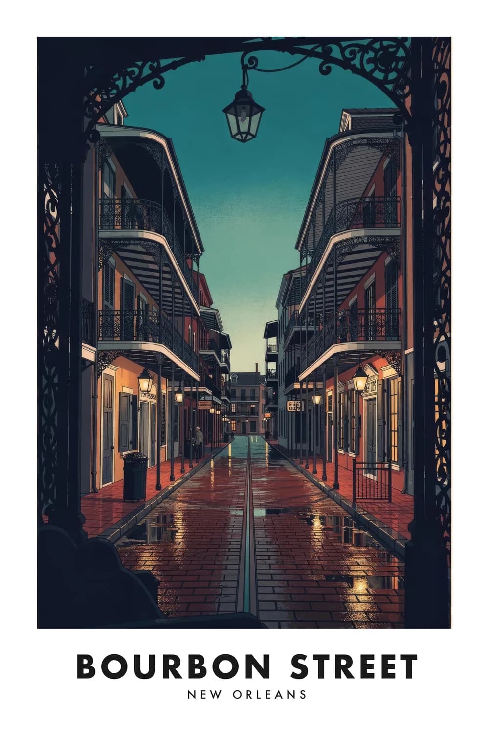 Bourbon Street poster, Louisiana