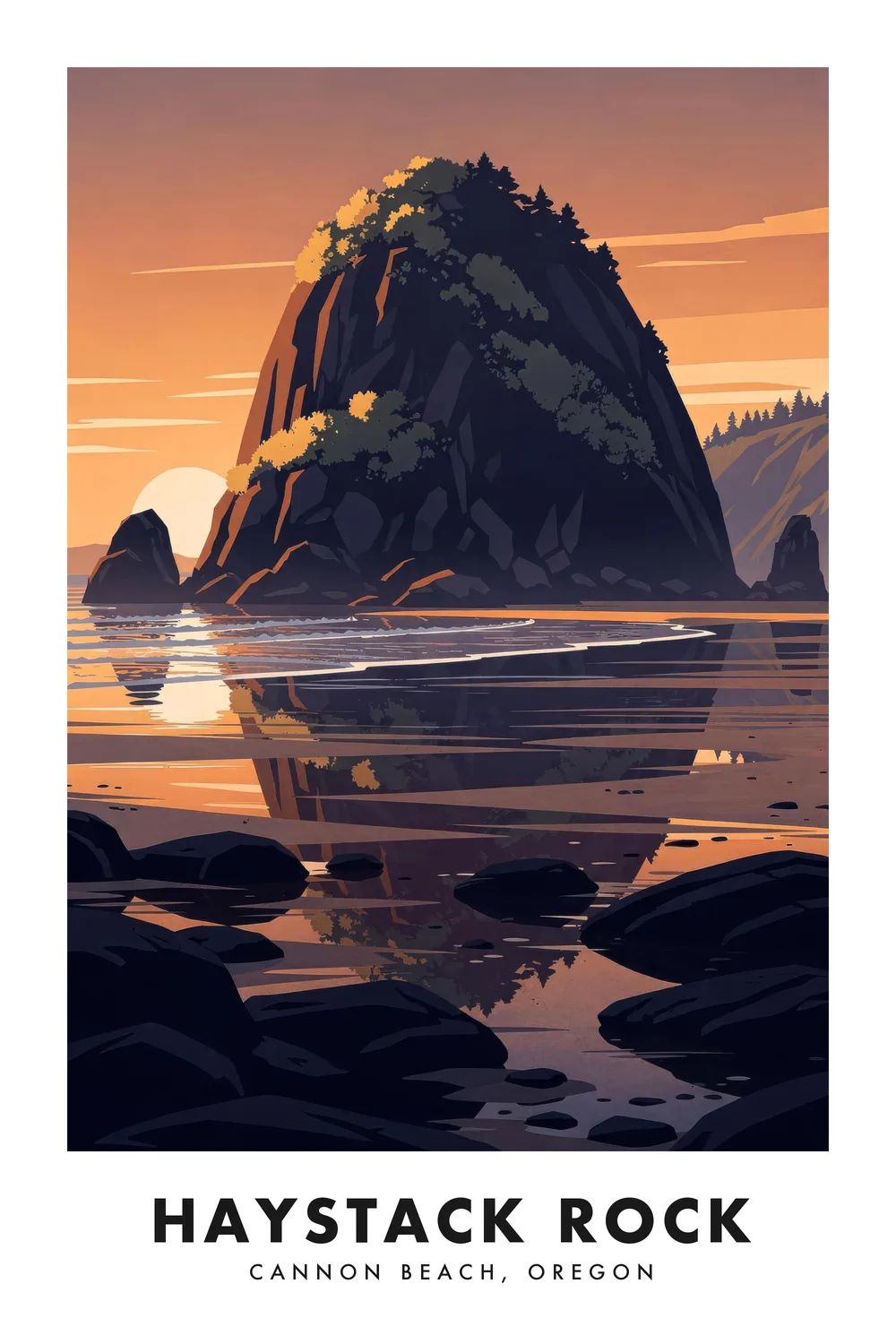 Haystack Rock poster, Oregon