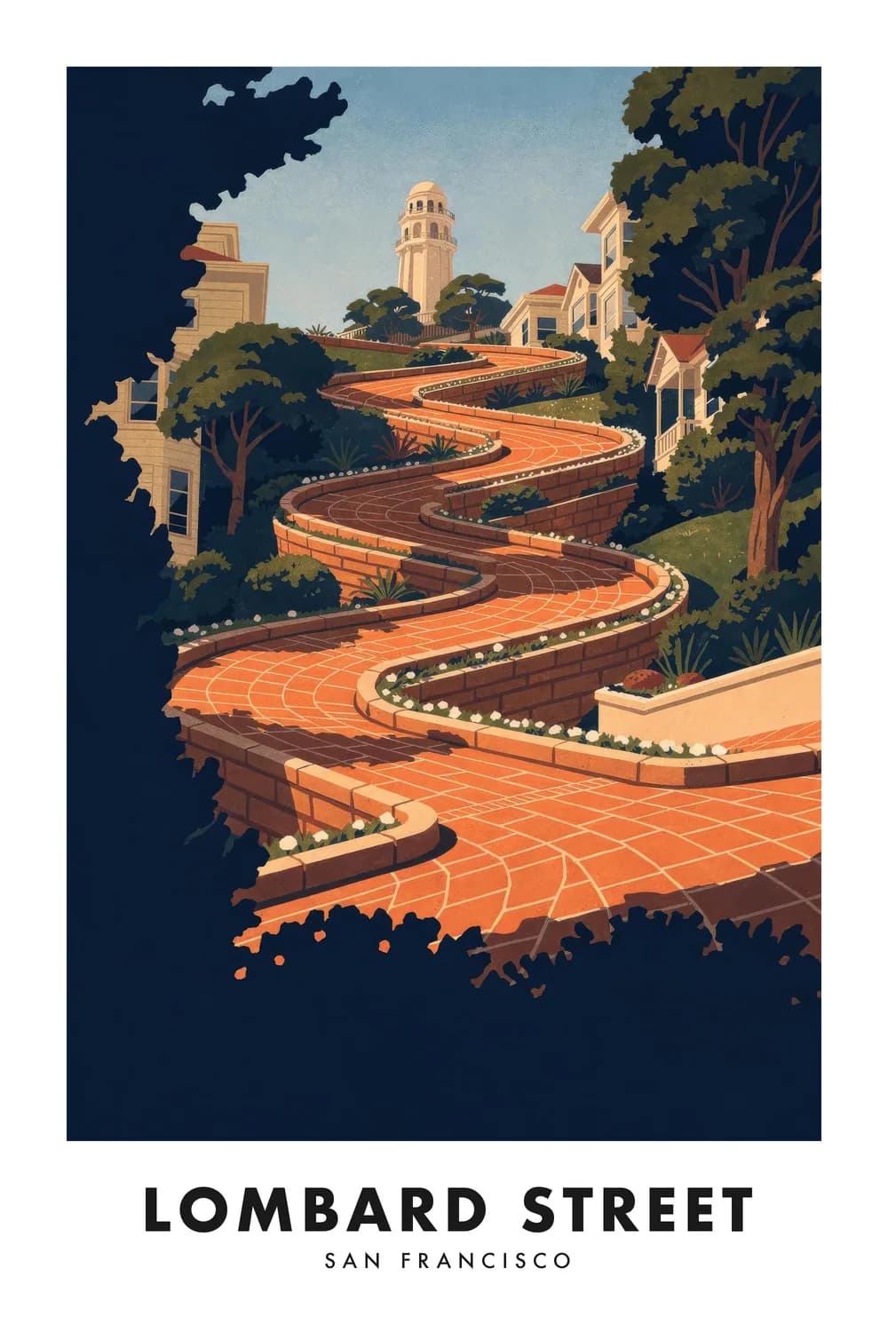 Lombard Street poster, California