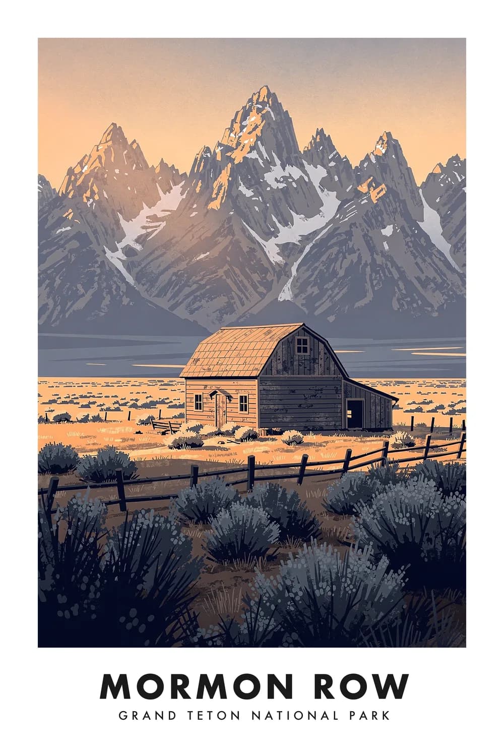 Mormon Row poster, Wyoming