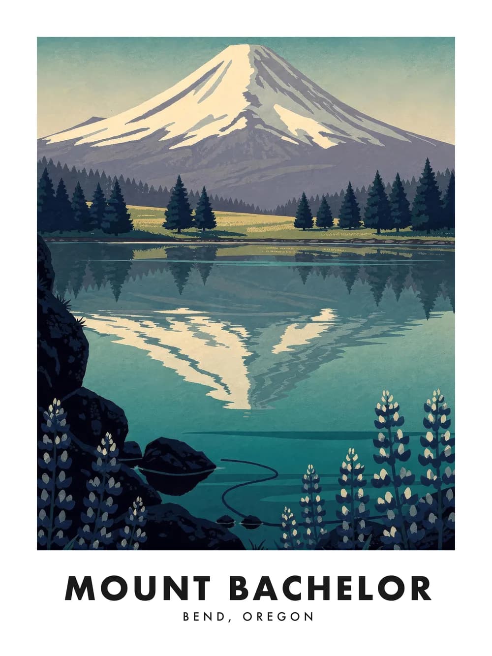 Mount Bachelor poster, 18 x 24"