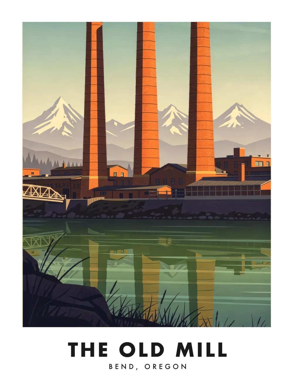 The Old Mill District poster, 18 x 24"