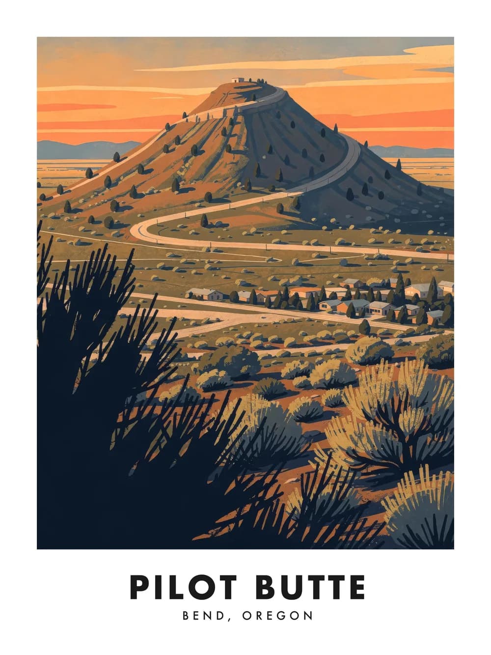 Pilot Butte poster, 18 x 24"
