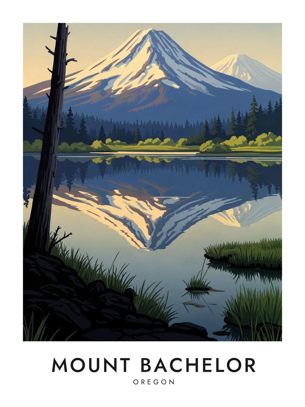 Mount Bachelor poster, 18 x 24"